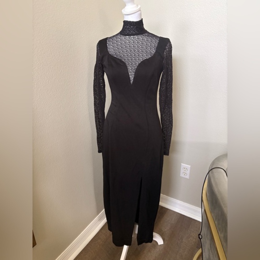 Tadashi long sleeve mesh Dress